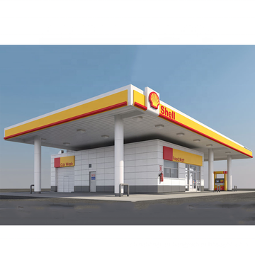 Prefab Space Frame Construction Cost Steel Gas Station Roof Canopy